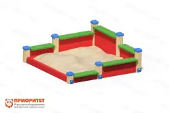 Детская песочница с лавочками1