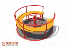 Уличная детская карусель с рулем «Сафари»1