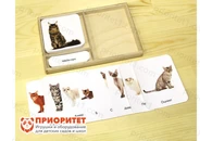 Комплект трехчастных карточек Монтессори «Кошки»