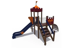 Детский игровой комплекс «Башня» с двумя горками для детской площадки1
