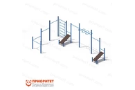 Кроссфит с разноуровневыми турниками и скамьями для пресса