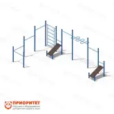 Кроссфит с разноуровневыми турниками и скамьями для пресса для детской площадки1