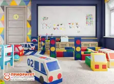 Игровая комната из мягких модулей Город1
