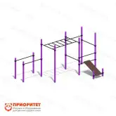 Детский рукоход с брусьями, со скамьей для пресса и турниками (108 мм)1