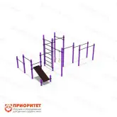 Комплекс брусьев, турников, шведской стенки и скамьи для пресса для детской площадки (108 мм)1