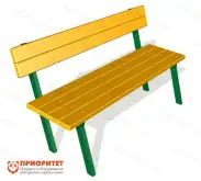 Детская скамейка «Бежевая» со спинкой1