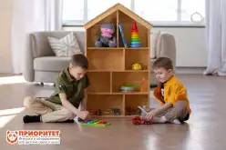 Стеллаж для игрушек и книг Волшебный домик натуральный Стеллаж для игрушек и книг Волшебный домик натуральный1