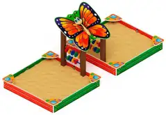 Песочница двойная с навесом Бабочка1