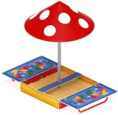 Песочница с крышкой и навесом Грибок1