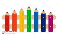 Ограждение для детской площадки «Карандаши» деревянное