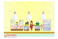 Комплексное настенное решение В супермаркете