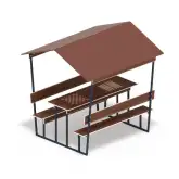 Столик с навесом Нарды и Шахматы1