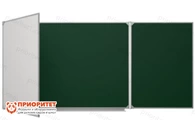 Трёхэлементная магнитная эмалированная школьная доска 2400х1000 комби (мел\маркер)