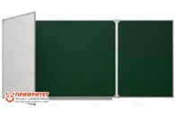 Трёхэлементная магнитная полимерная школьная доска 2000х850 комби(мел\маркер)