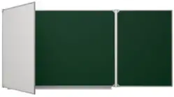 Трёхэлементная магнитная полимерная школьная доска 3400х1000 комби (мел\маркер)1