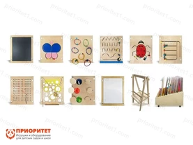 Набор тактильно-развивающих панелей «Счастливое детство» (напольное основание и ящик)