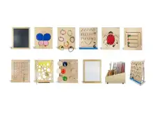 Набор тактильно-развивающих панелей «Счастливое детство»10 пан.+наст.основ. и система1