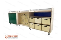 Игровой мобильный двухсторонний стеллаж Познавательные уроки