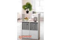 Стеллаж «Нарния» с дверцами и полками Д-20 БЕЛЫЙ