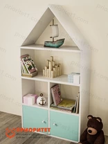 Стеллаж с распашными дверцами и открытыми полками Мятная сказка Стеллаж с распашными дверцами и открытыми полками Мятная сказка