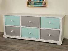 Комод 2-х ярусный с выдвижными ящиками «Мятная сказка»1