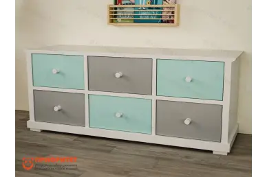 Комод 2-х ярусный с выдвижными ящиками «Мятная сказка» Комод 2-х ярусный с выдвижными ящиками «Мятная сказка»