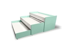 Кровать детская трехъярусная Сладкие сны выкатная (выдвижная) мятная1