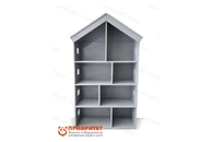 Стеллаж для игрушек и книг «Волшебный домик» (серый)