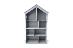 Стеллаж для игрушек и книг «Волшебный домик» (серый)1