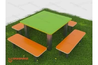 Стол для творчества «Квадратный стол с лавочками»