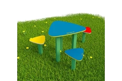 Стол для творчества с сиденьями «Треугольники»1