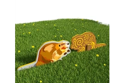 Двусторонний модуль с сенсорными элементами «Тактильный топиарий Бобр»1