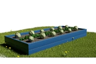 Вечная грядка прямоугольной формы из толстых брусков