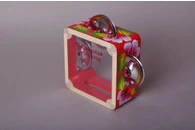 Бубен из массива березы с натяжкой, D 10 см. с росписью