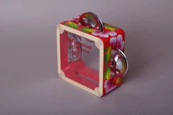 Бубен из массива березы с натяжкой, D 10 см. с росписью1