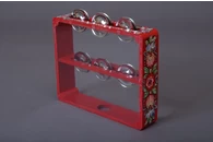 Бубен из массива бука с натяжкой, D 25 см. Президент,с росписью