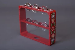 Бубен из массива бука с натяжкой, D 25 см. Президент,с росписью1