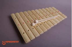 Ксилофон диатонический Ля мажор (12 пластин, на низком резонаторе) лак1