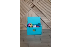 Ящик для игрушек СЕРДЦЕ бирюза1