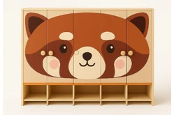 Шкаф 5-секционный с местом для обуви Красная панда1