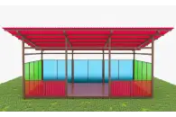 Теневой навес с цинковым напылением и акриловыми панелями ТН02 500х400 см