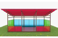 Теневой навес с цинковым напылением и акриловыми панелями ТН02 500х400 см1