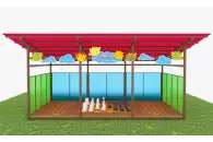 Теневой навес с интерактивным полом декоративными элементами ТН07 400х400