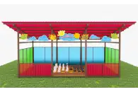 Теневой навес с интерактивным полом декоративными элементами ТН08 500х400