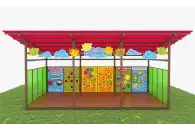 Теневой навес с интерактивными модулями и элементами из Экопластика ТН09 400х400