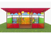 Теневой навес с интерактивными модулями и элементами из Экопластика ТН10 500х400