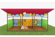 Теневой навес с интерактивным полом и модулями из Экопластика ТН11 400х400