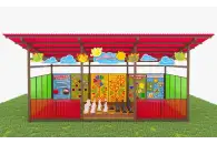 Теневой навес с интерактивным полом и модулями из Экопластика ТН12 500х400