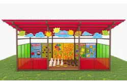 Теневой навес с интерактивным полом и модулями из Экопластика ТН12 500х4001