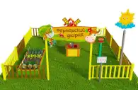 Игровая развивающая площадка Фермерский дворик из экопластика и нержавеющей стали Мини 2